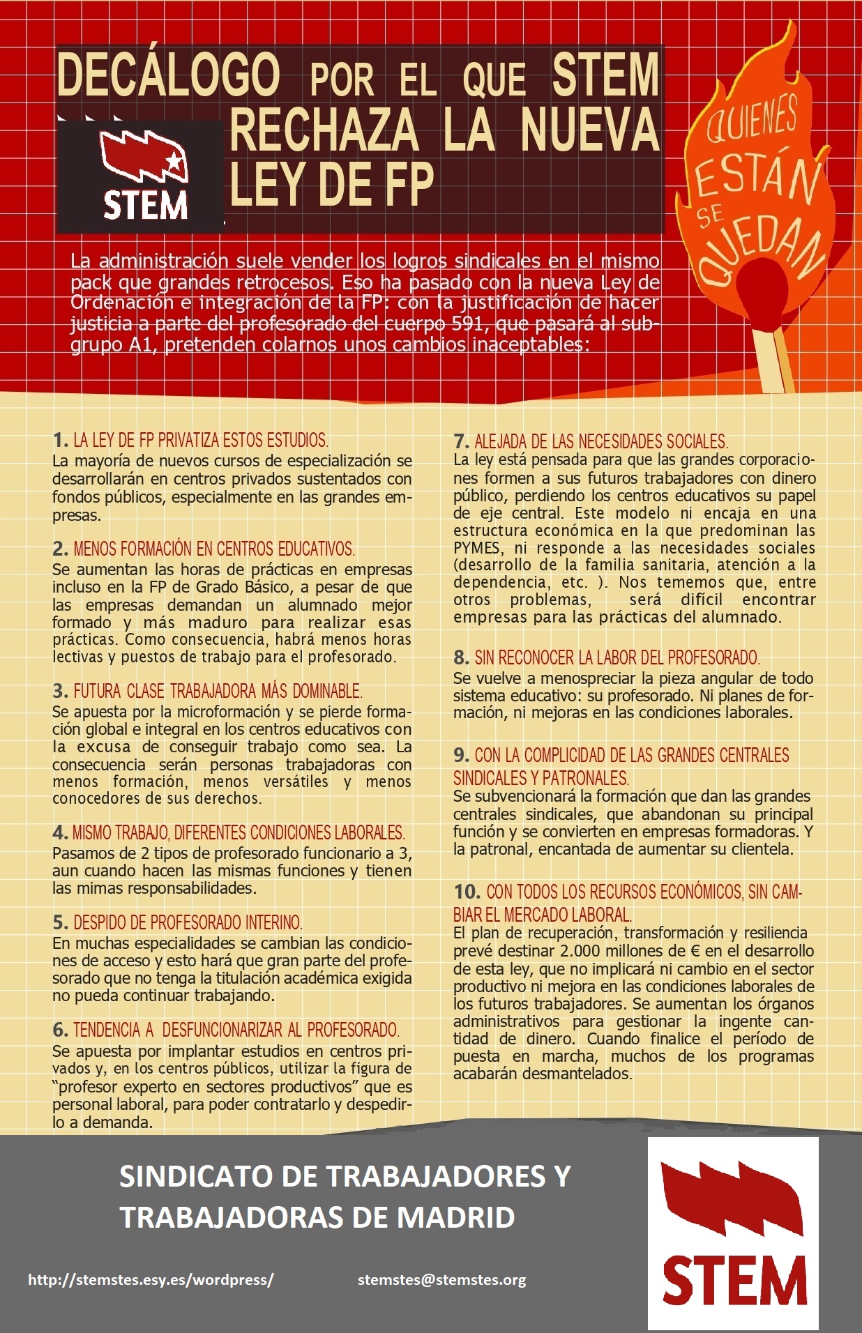 Razones por las que STEM rechaza la nueva Ley de FP | STEM